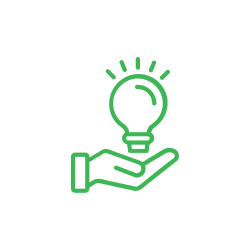 Innovation and idea symbol in green