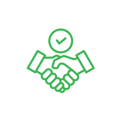 Handshake with checkmark icon