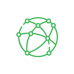 Green network globe icon